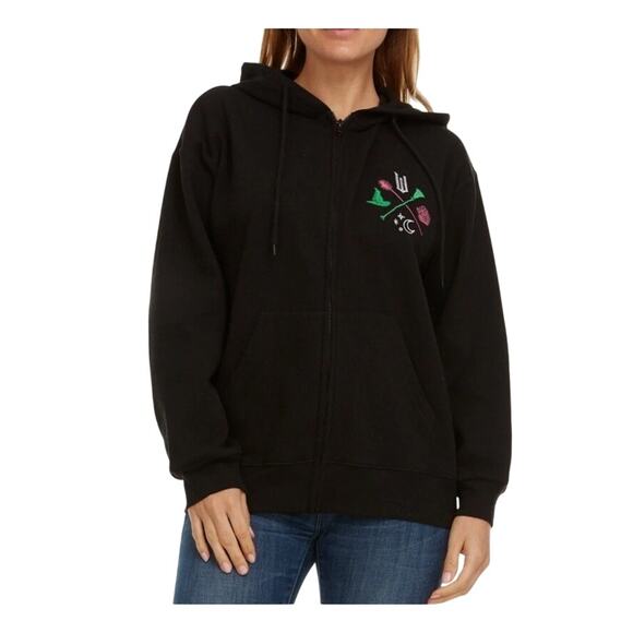 Wicked Movie Women's Full Zip Embroidered Hooded Sweatshirt XL NWT - Picture 3 of 15